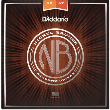 D'Addario Nickel Bronze Acoustic Guitar Strings NB1047 Extra Light