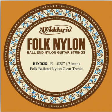 D'Addario EJ Ball End Nylon Folk Guitar Single Strings BEC028