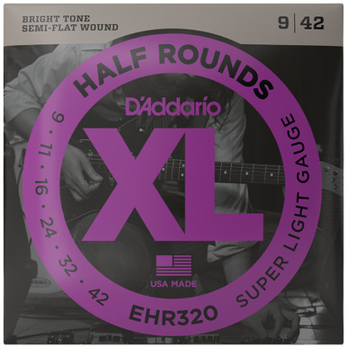 DAddario D'Addario Half Rounds EHR320 Stainless Steel Guitar Strings 9-42 Super Light 19954927011 