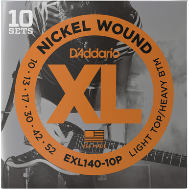 D'Addario 10 Pack EXL Electric Guitar Strings EXL140-10P Light/Heavy 10-52