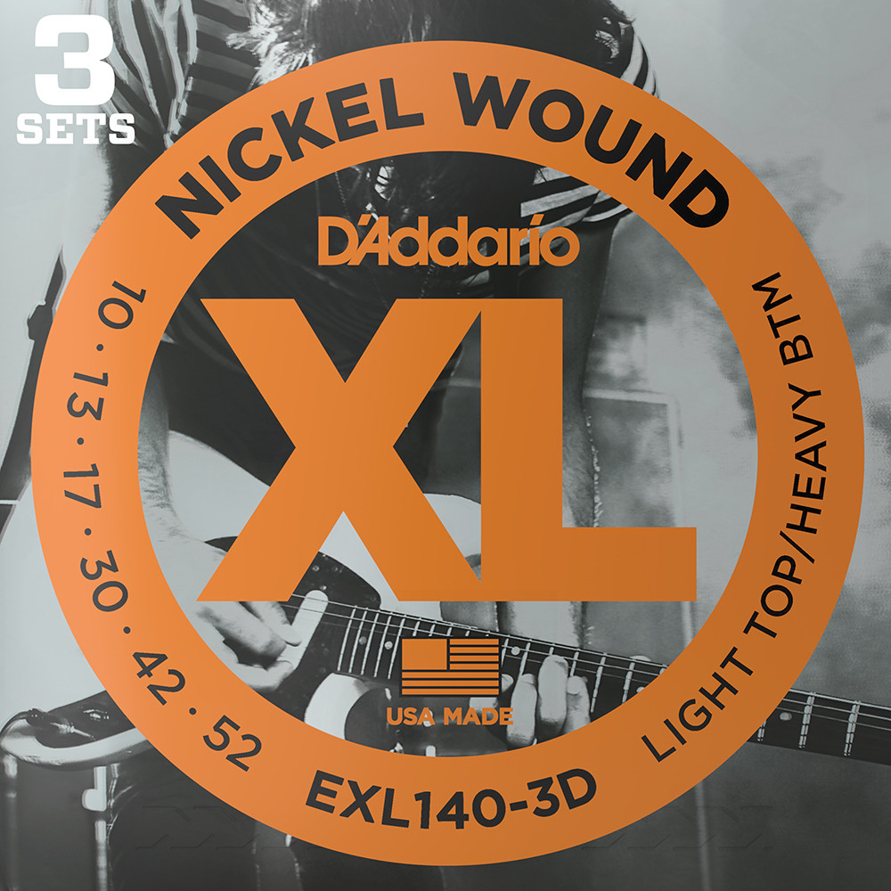 D'Addario 3 Pack EXL Nickel Wound Electric Guitar Strings EXL140