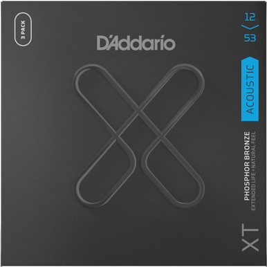 D'Addario 3 Pack XT Coated Phosphor Bronze Acoustic Guitar Strings