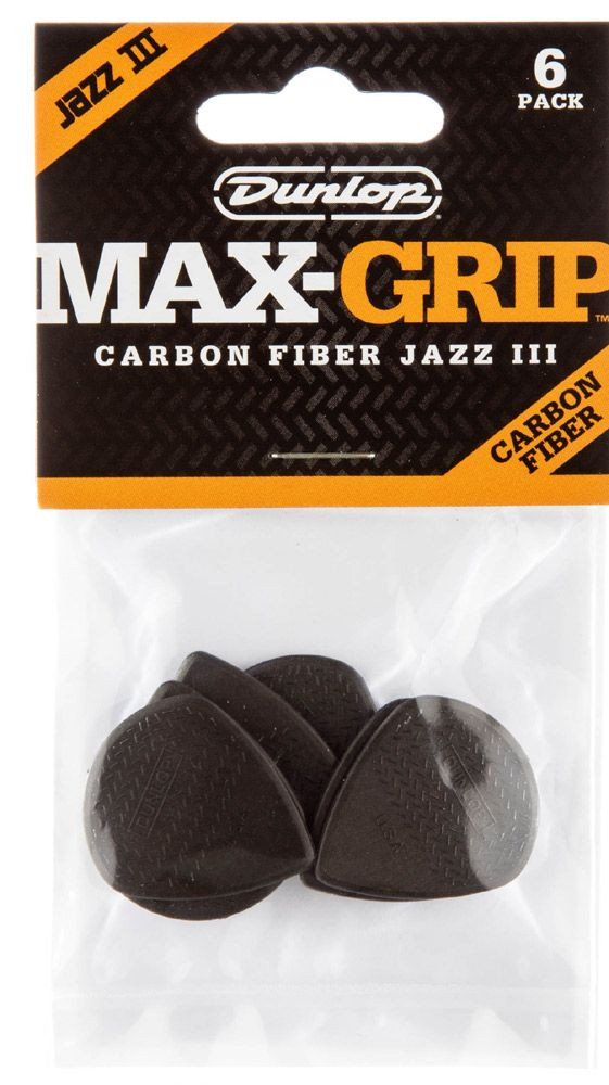 Dunlop Nylon Max-Grip Jazz III Guitar Picks - 6-Pack