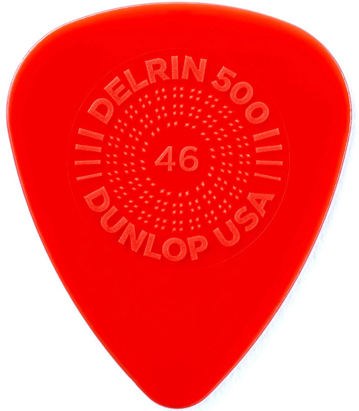 Dunlop Prime Grip Delrin 500 Guitar Picks 450 Red .46mm 12 Pack