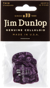 Plettri Dunlop In Celluloide – Confezione Da 12, Sottili, Perla Nera, Made In USA - Foto 3