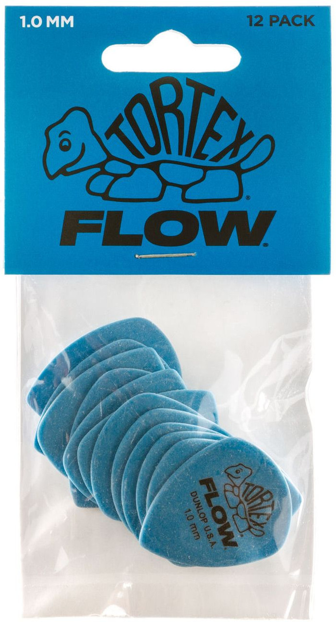 Dunlop Tortex Flow Standard Guitar Picks 558 Blue 1.00mm 12 Pack