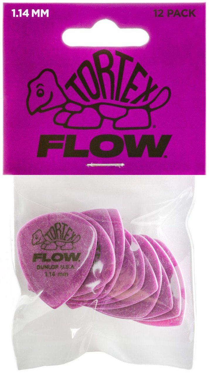 Dunlop Tortex Flow Standard Guitar Picks 558 Purple 1.14mm 12 Pack
