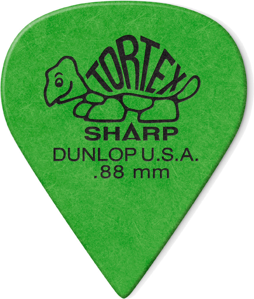 Dunlop Tortex Sharp Guitar Picks 412 Green .88mm 72 Refill Bag