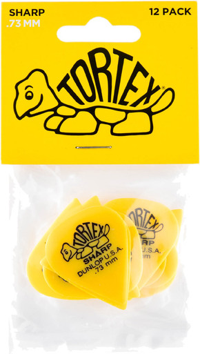 Dunlop Tortex Sharp Guitar Picks 412 Yellow .73mm 12 Pack