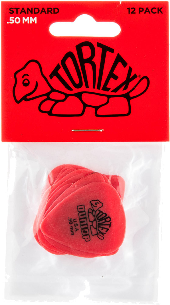 Dunlop Tortex Standard Guitar Picks 418 Red .50mm 12 Pack