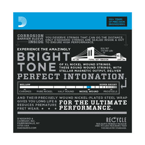 D'Addario EXL157 Nickel Wound Electric Guitar Strings Baritone