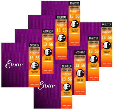 Elixir 8 Pack Anti-Rust Phosphor Bronze Nanoweb Coated