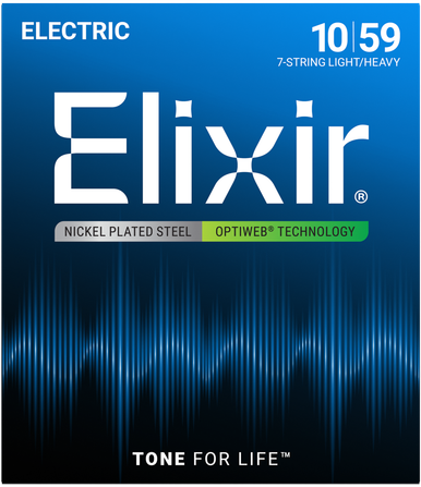 Elixir Optiweb Coated Nickel Plated Electric 7-String Guitar Strings ...