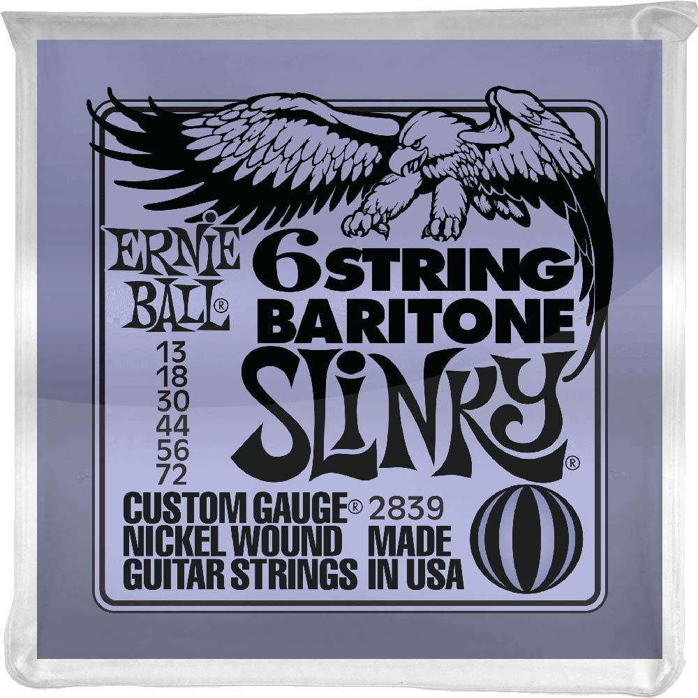 Ernie Ball 2839 Nickel Baritone Slinky Electric Guitar Strings 13-72