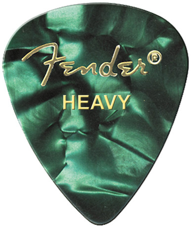 Fender Premium Colored Celluloid Guitar Picks 351 Green MOTO Heavy