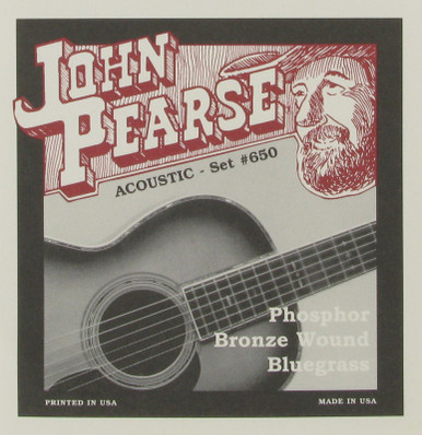 John Pearse Phosphor Bronze Acoustic Guitar Strings 650LM Bluegrass 12-56