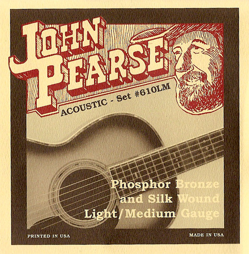 John Pearse Silk and Phosphor Bronze Acoustic Guitar Strings 610LM