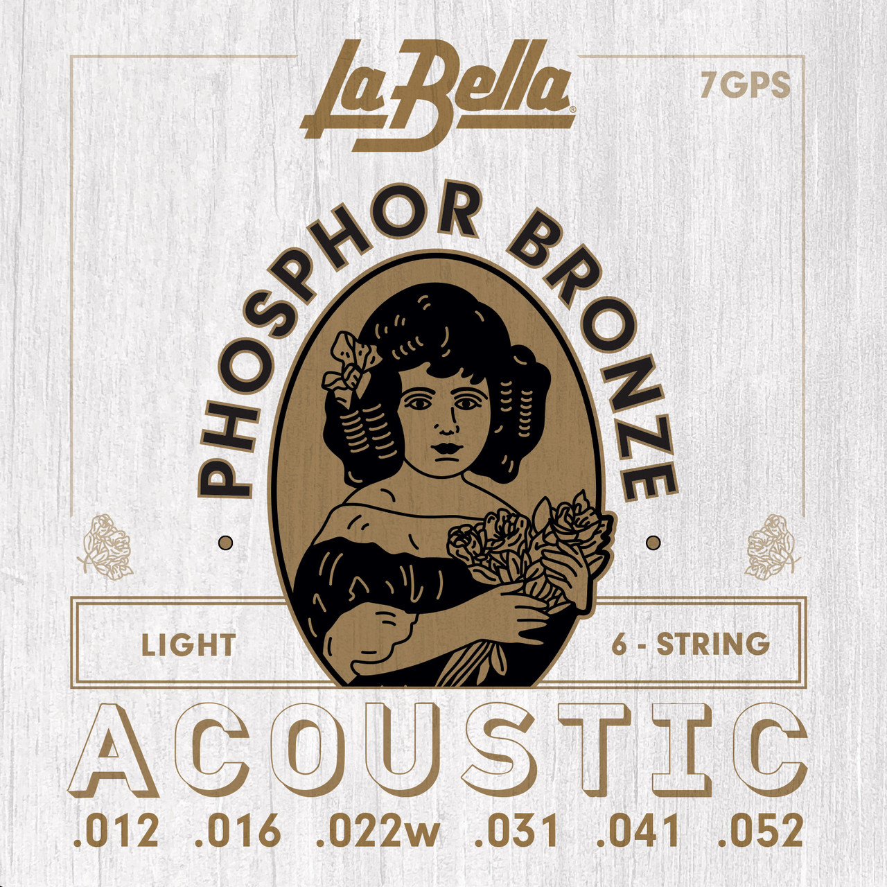 La Bella Phosphor Bronze Acoustic Guitar Strings 7GPS Light 12-52