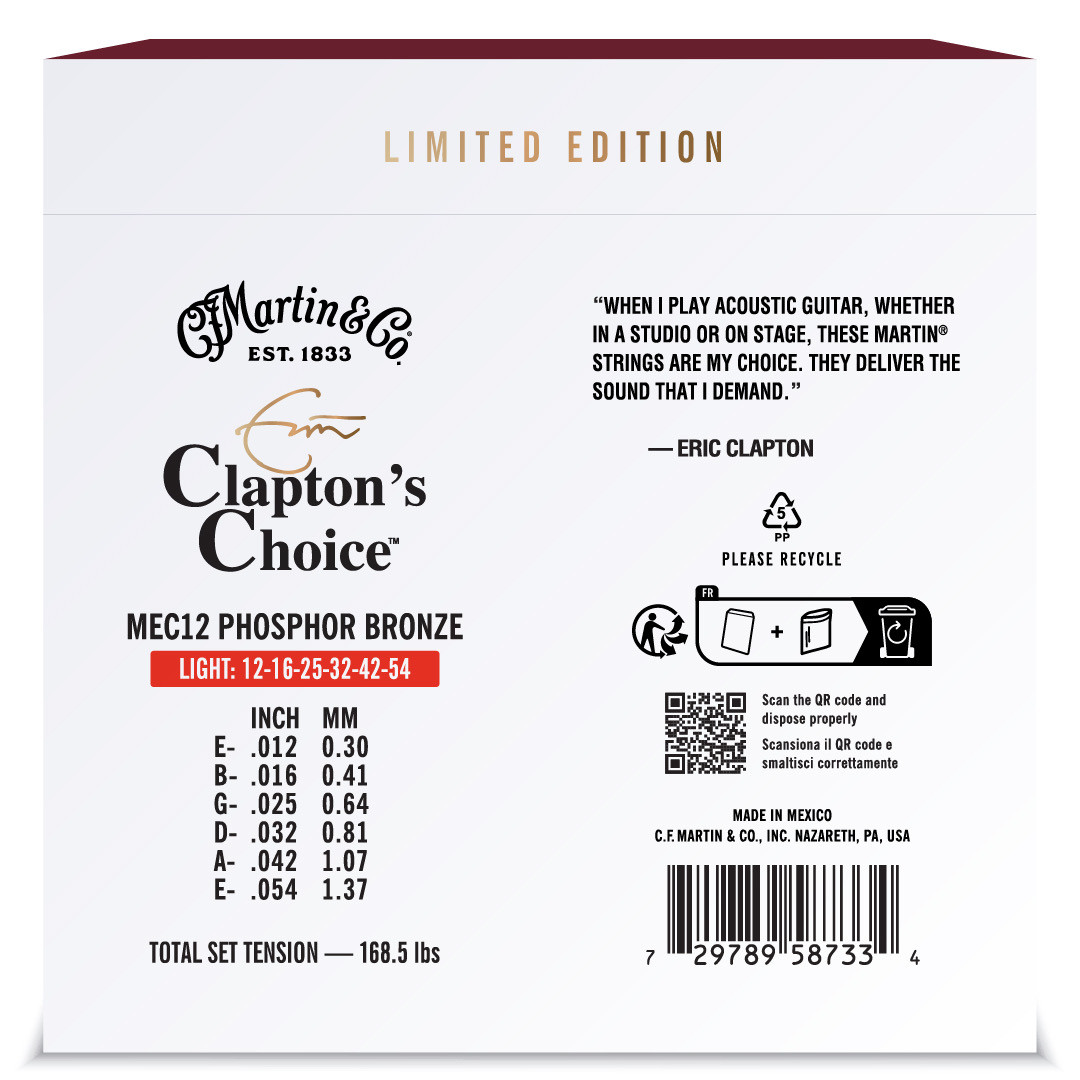 Martin MEC Clapton's Choice Phos Bronze Acoustic Guitar Strings