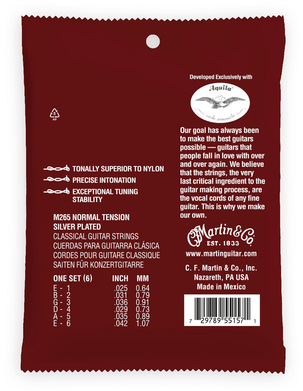 Corde Martin Magnifico Premium Per Chitarra Classica - Calibro 25-42 Tensione Normale
