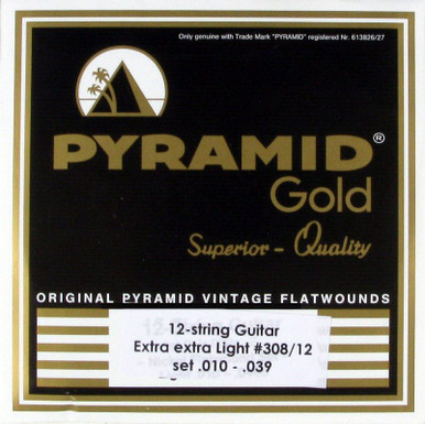 Pyramid Gold Chrome Pure Nickel Flat Wound Round Core 12