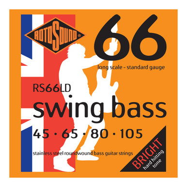 Rotosound RS66LD Long Scale 66 Stainless Steel Swing Electric Bass Strings Standard  45-105