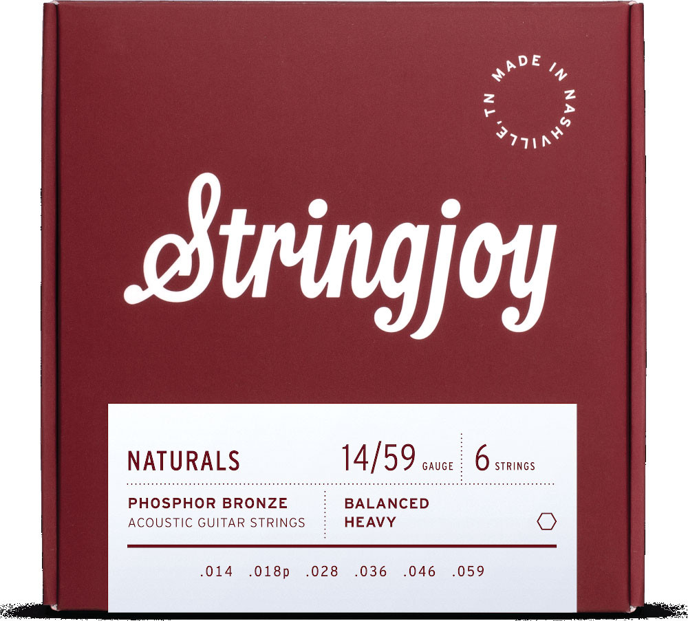 Stringjoy NB1459 Naturals Phosphor Bronze Acoustic Guitar Strings