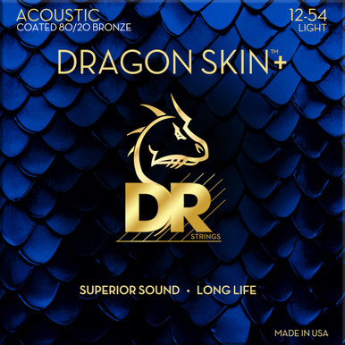 DR DRAGON SKIN+ Coated 80/20 Bronze Acoustic Guitar Strings