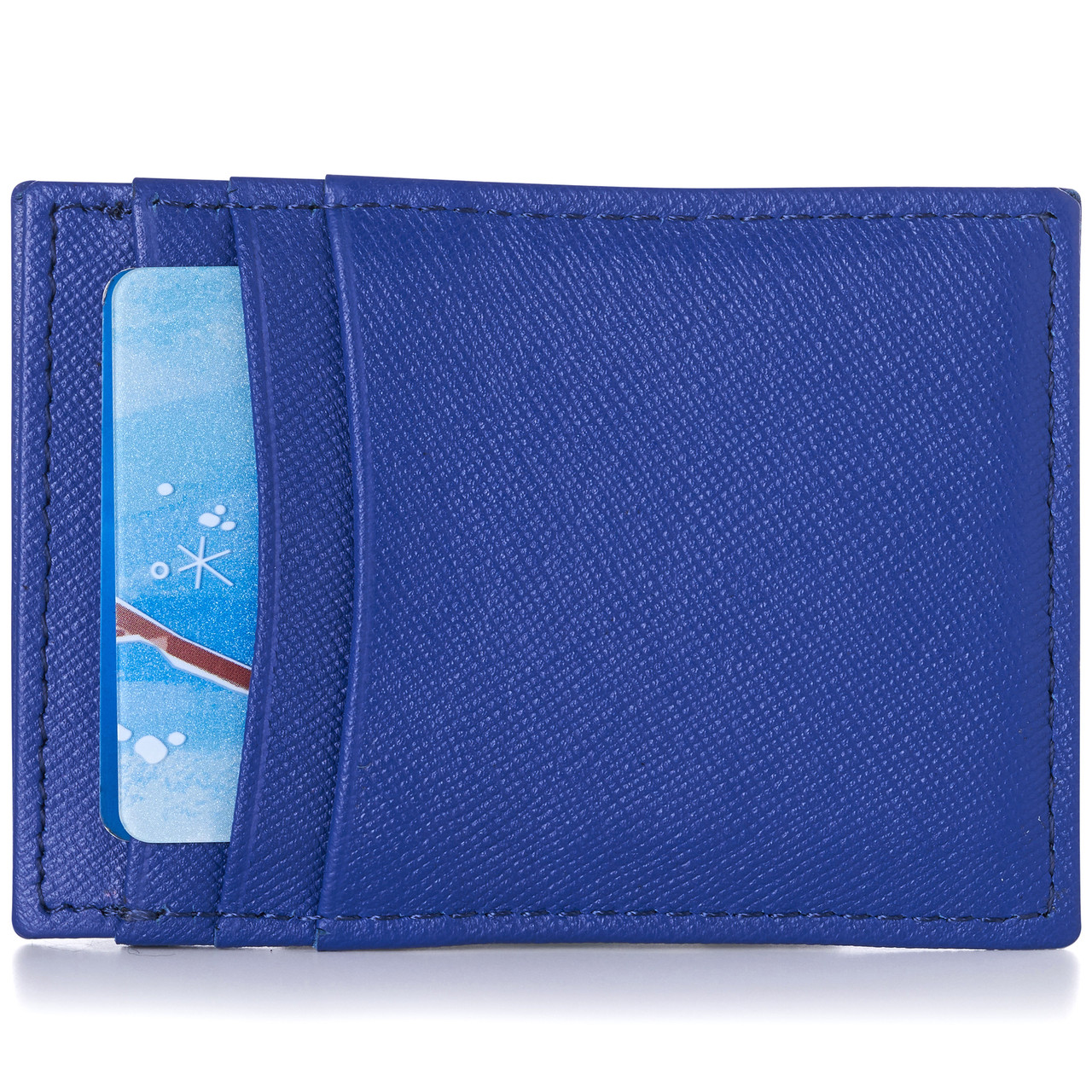 Genuine Leather Credit Card Holder Long Wallet with Snap Close Womens Mens