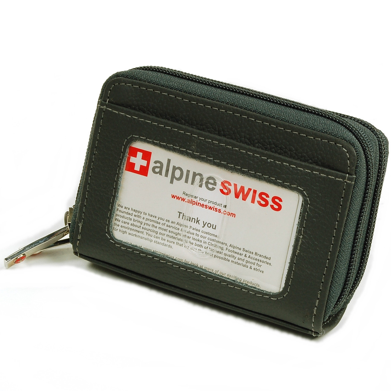 Alpine Swiss Thin Front Pocket Wallet Business Card Case 2 ID