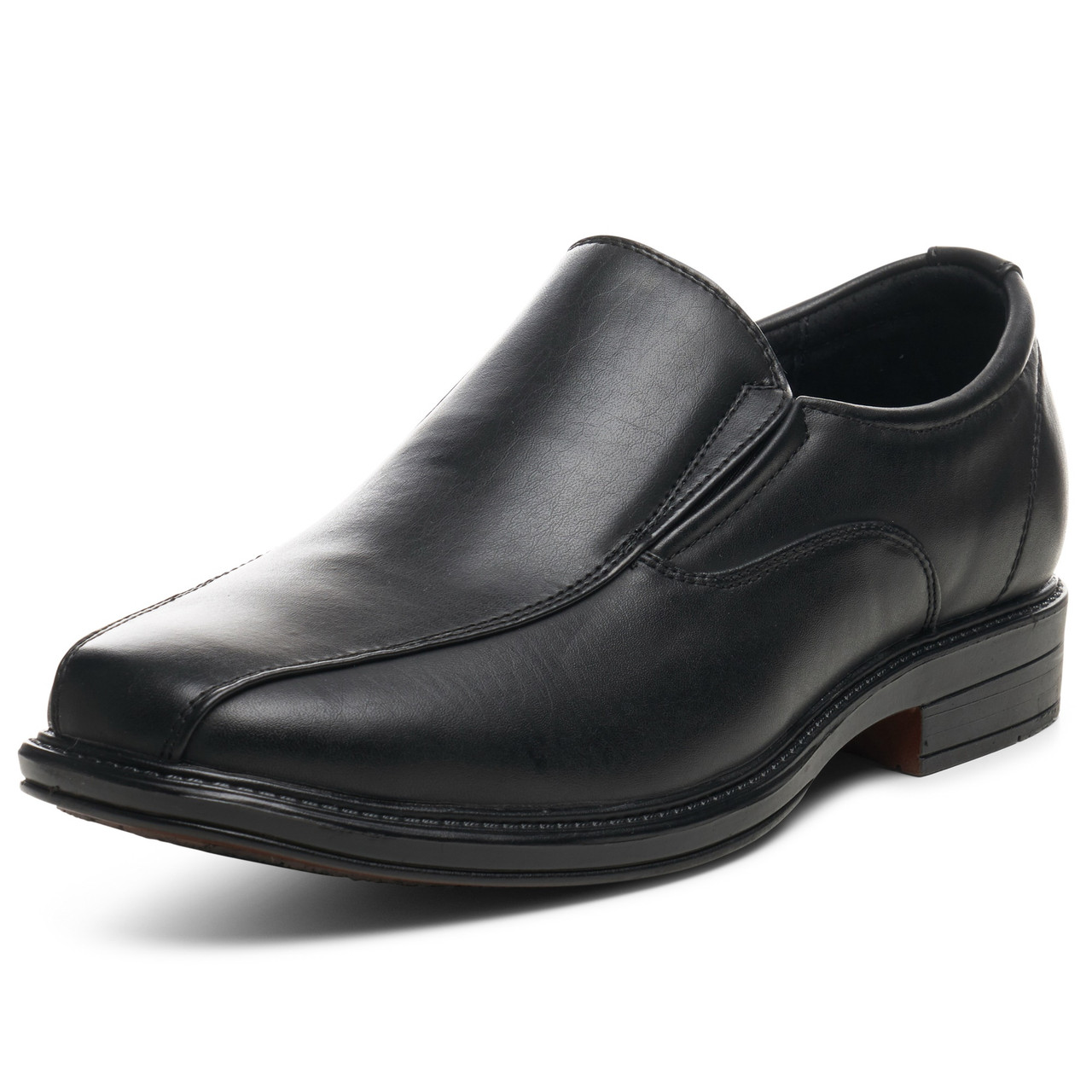 mens brown leather slip on shoes