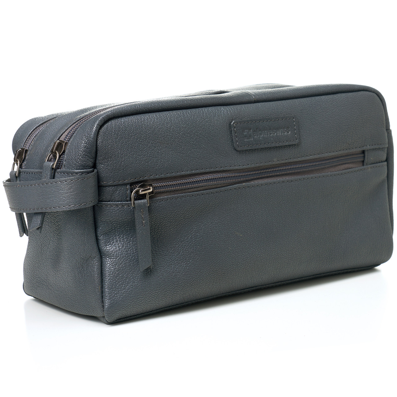 Alpine Swiss Sedona Toiletry Bag Genuine Leather Shaving Kit Dopp Kit