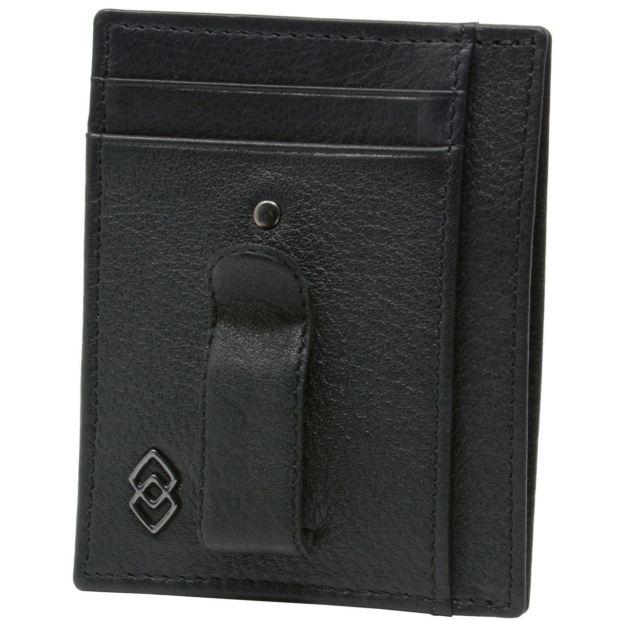 Alpine Swiss Double Diamond Mens RFID Money Clip Front Pocket Wallet