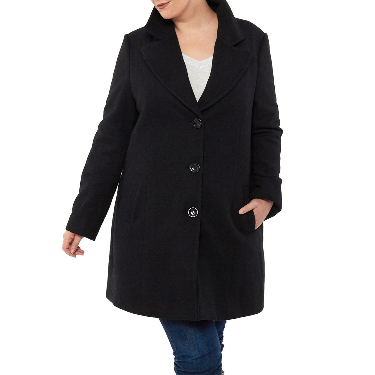 winter white wool coat plus size