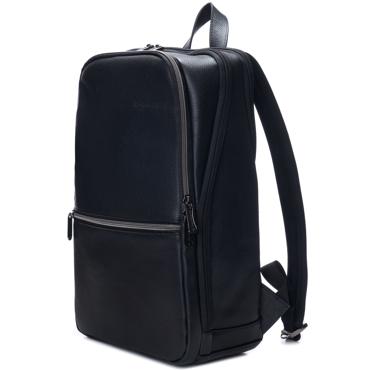 Black Smooth Finish Genuine Leather Laptop Bag