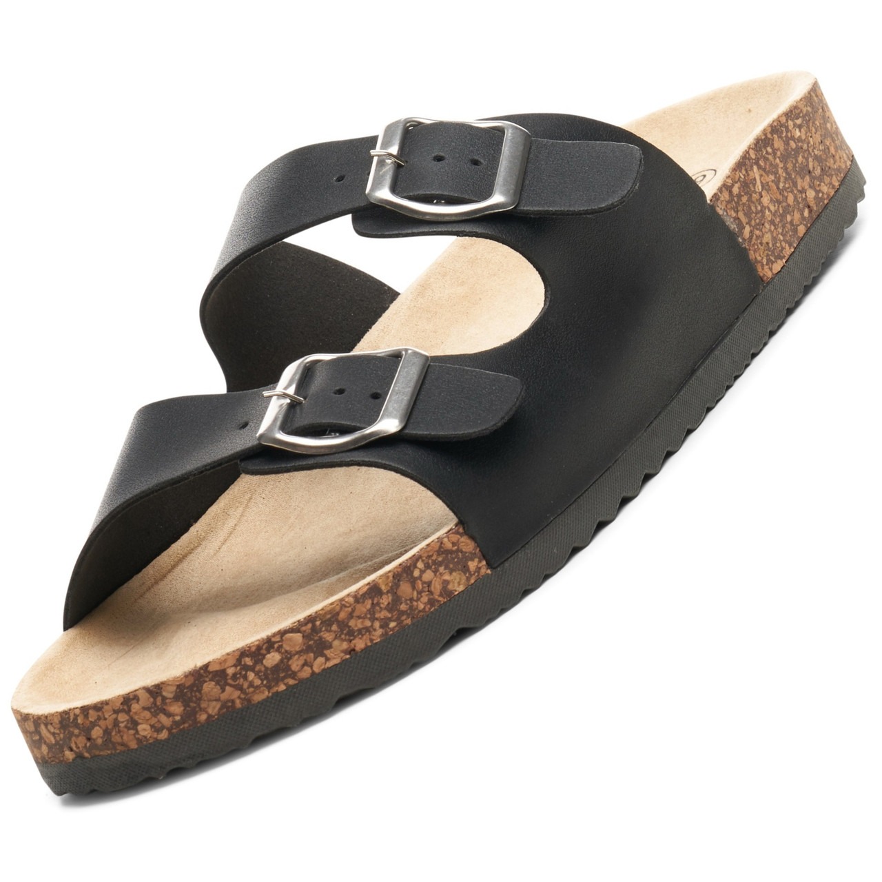 Alpine Swiss Mens Double Strap Contour Sandals | Adjustable Buckle