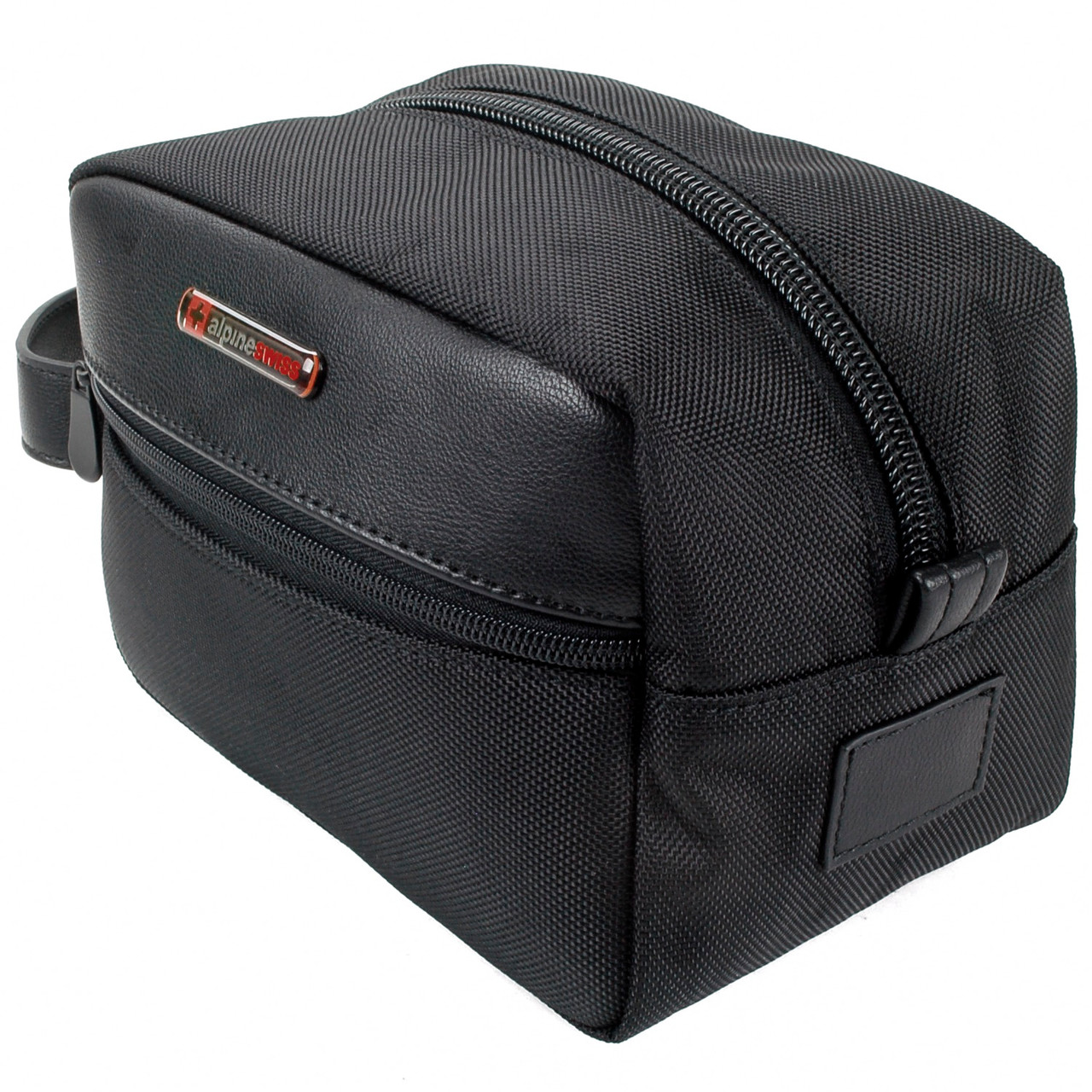 alpine swiss men's hudson travel toiletry bag Shaving Dopp Kit Case : Beauty & Personal Care handle and pull tabs alpine swiss hudson travel toiletry