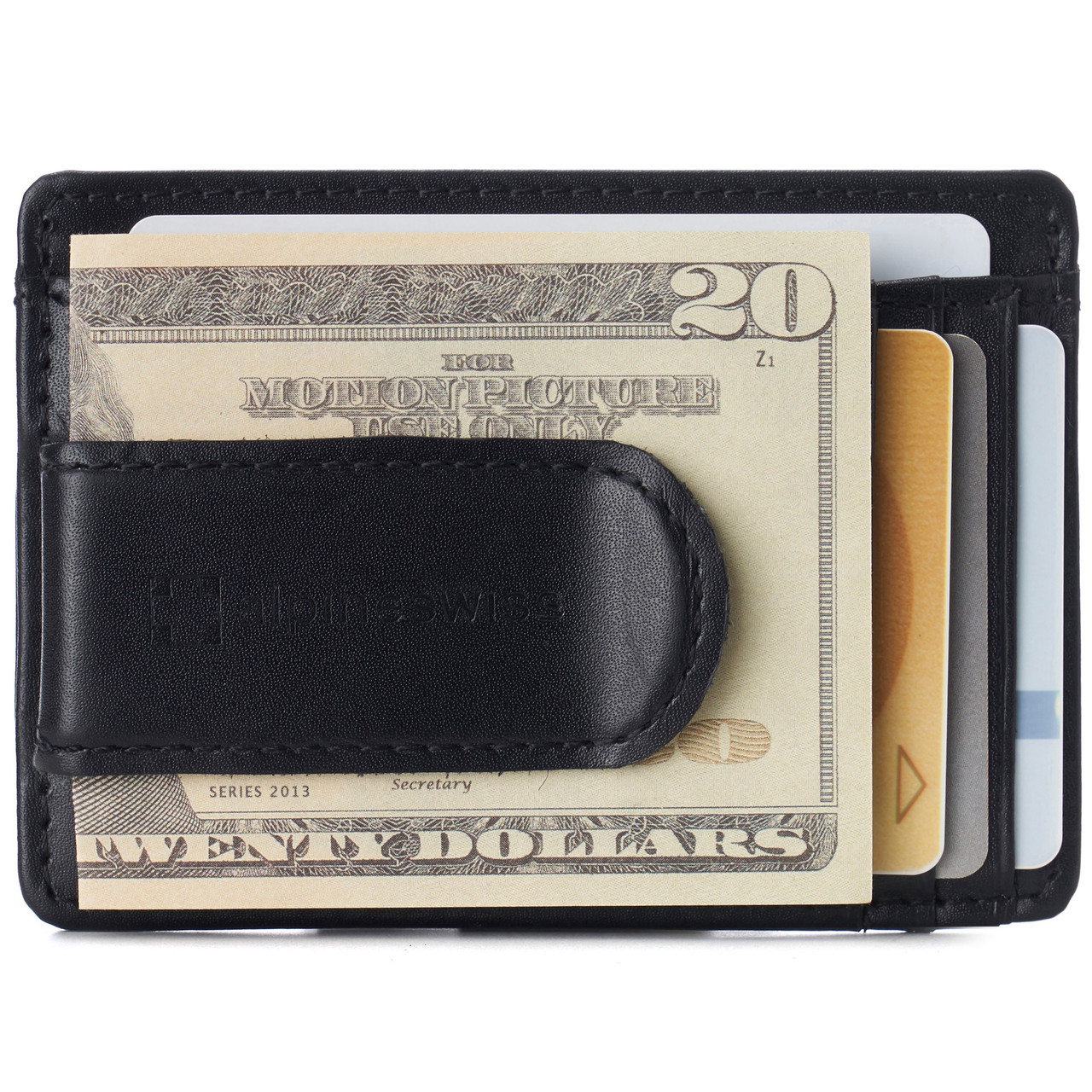 Alpine Swiss Dermot Mens RFID Safe Money Clip Minimalist Wallet Smooth  Leather Comes in Gift Box - Alpine Swiss