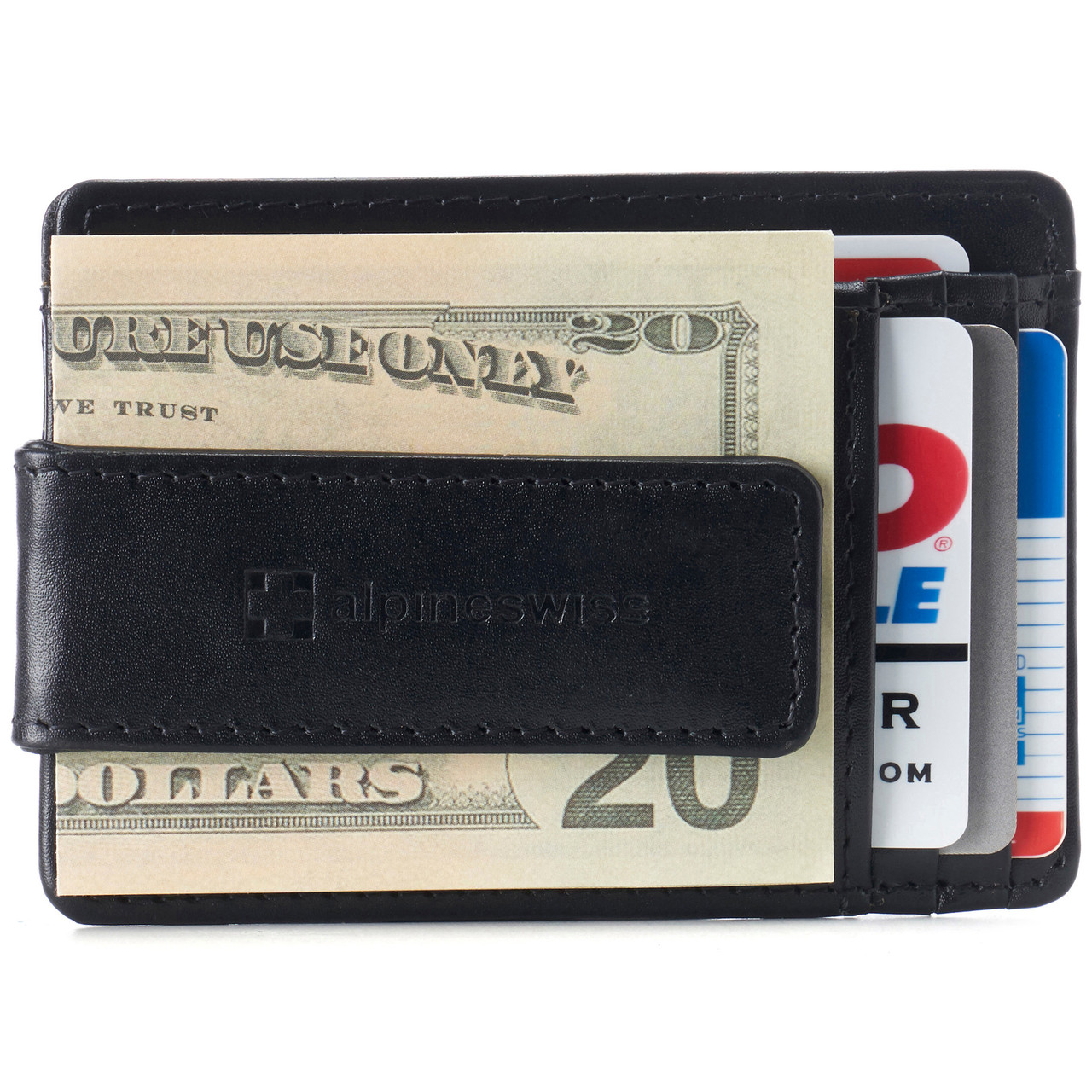 Alpine Swiss Harper Mens RFID Money Clip Wallet Minimalist Slim ID Card  Holder Front Pocket Wallet Leather