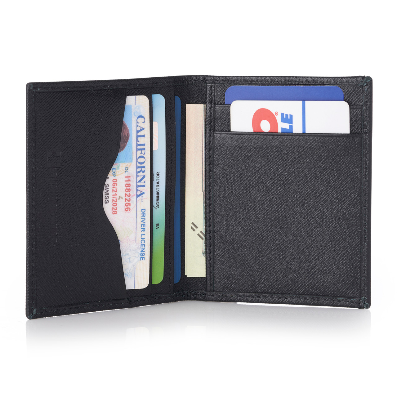 Alpine Swiss Genuine Leather Thin Business Card Case Minimalist Wallet