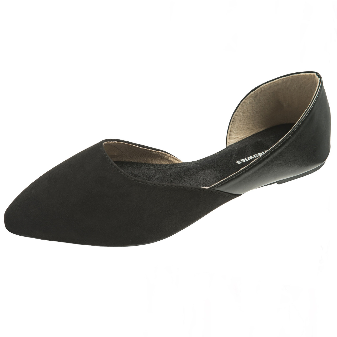 Alpine Swiss Anya Womens D'Orsay Pointed Toe Ballet Flats Dressy