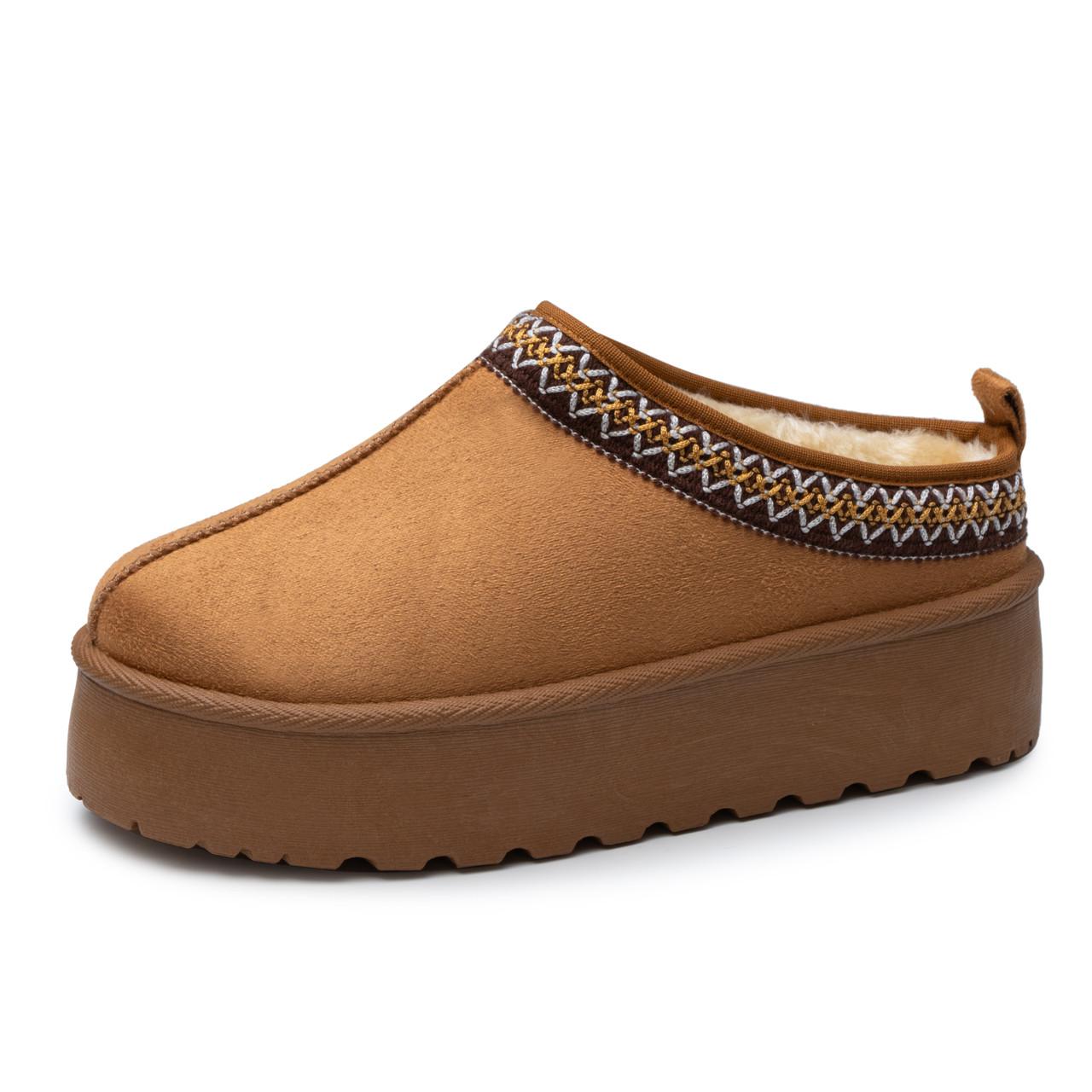 Alpine Swiss Emily Womens Platform Slippers Faux Fur Warm Slip On