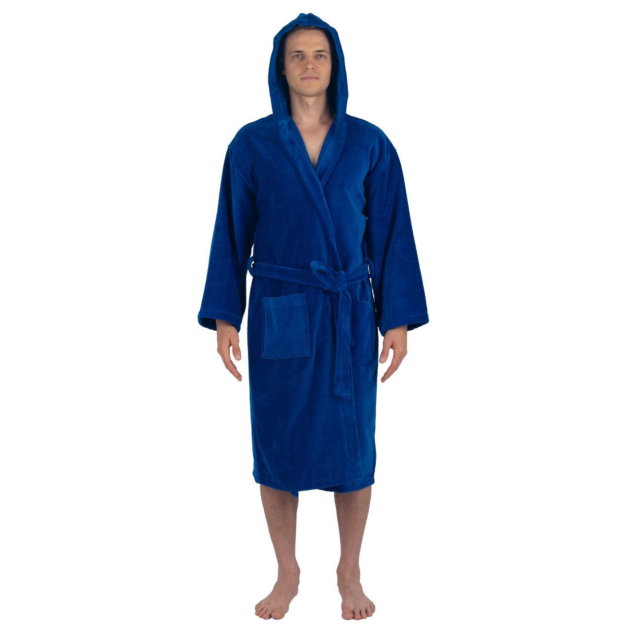 Alpine Swiss Dane Mens Hooded Bathrobe Pure Cotton Terry Cloth Long Robe for Men Super Absorbent Quick Drying Luxury Spa Robe