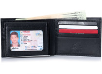 Alpine Swiss Mens RFID Leather Wallet Removable ID Card Case Bifold Passcase Size