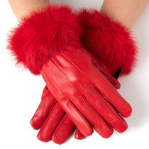 Alpine Swiss Womens Dressy Gloves Genuine Leather Thermal Lined Faux Fur Cuffs UPC