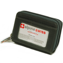 Alpine Swiss Womens Accordion Organizer Wallet Leather Credit Card Case ID Size