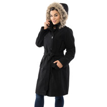 Alpine Swiss Womens Parka Trench Pea Coat Belt Jacket Fur Hood Reg & Plus Sizes UPC
