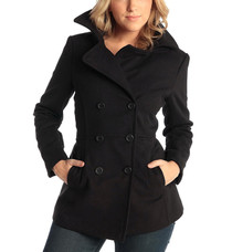 Alpine Swiss Emma Womens Peacoat Jacket Wool Blazer Double Breasted Overcoat UPC