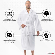 Alpine Swiss Pure Cotton Men Terry Cloth Bathrobe Super Absorbent Hotel Spa Robe UPC