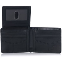 Alpine Swiss RFID Mens Wallet Deluxe Capacity Passcase Bifold Two Bill Sections Size